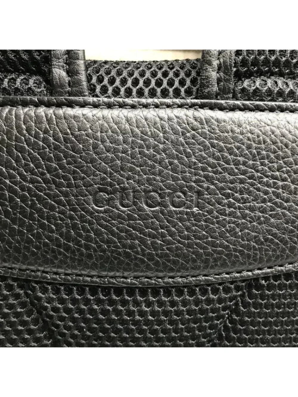 Gucci Jumbo GG Leather Backpack Pack Black
